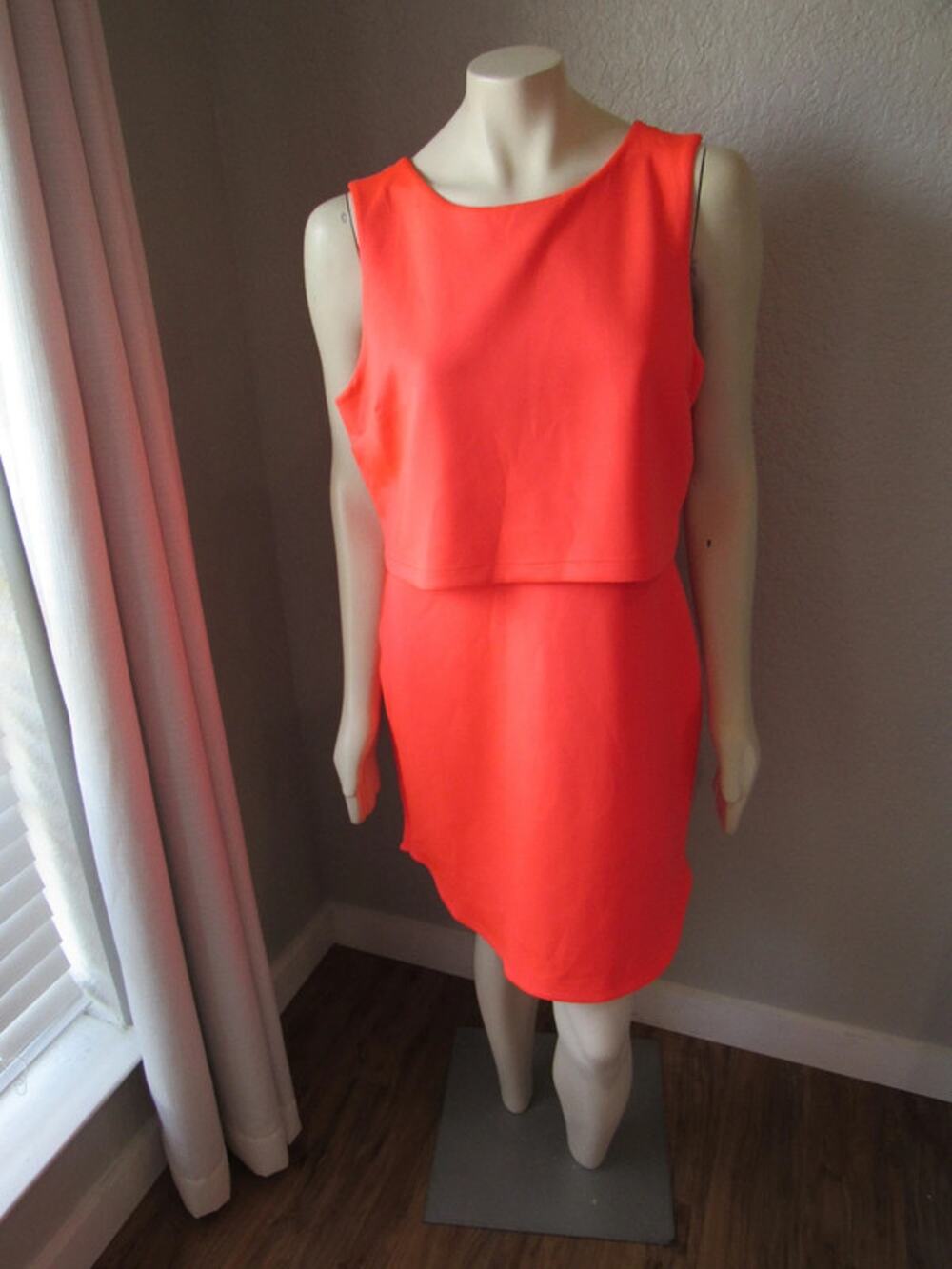 Decree Neon Orange Shift Dress